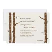 Birch Trees Wedding Invitation - Almond