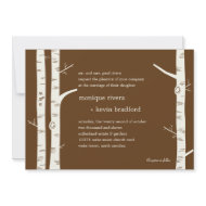Birch Trees Wedding Invitation - Chocolate invitation
