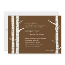 Birch Trees Wedding Invitation - Chocolate invitation
