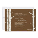 Birch Trees Wedding Invitation - Chocolate invitation