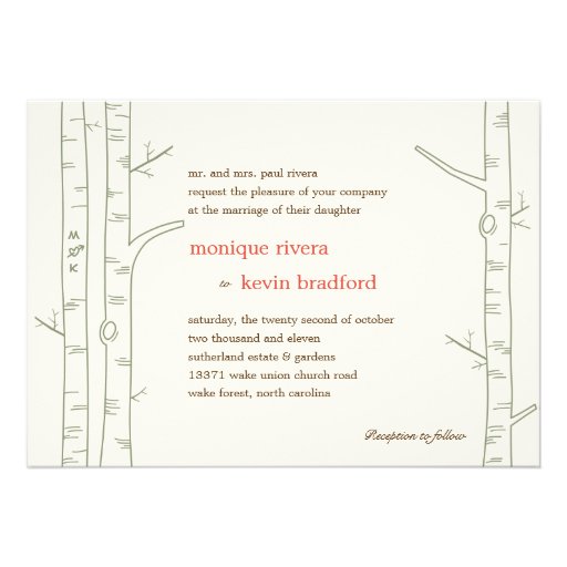 Birch Trees Wedding Invitation - Custom