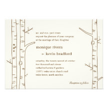 Birch Trees Wedding Invitation - Sketchy