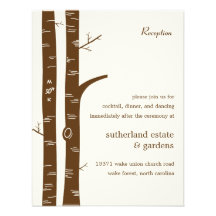 Birch Trees Wedding Reception Card - Almond Personalized Invitations