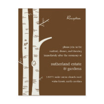 Birch Trees Wedding Reception Card - Chocolate Invites