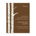 Birch Trees Wedding Reception Card - Chocolate Invites