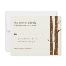 Birch Trees Wedding RSVP Card - Almond Announcements