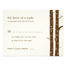 Birch Trees Wedding RSVP Card - Almond Announcements