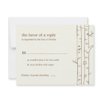 Birch Trees Wedding RSVP Card - Sketchy Personalized Invites
