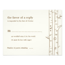 Birch Trees Wedding RSVP Card - Sketchy Personalized Invites