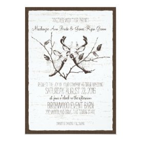 Birch Wood Deer Wedding 5x7 Paper Invitation Card