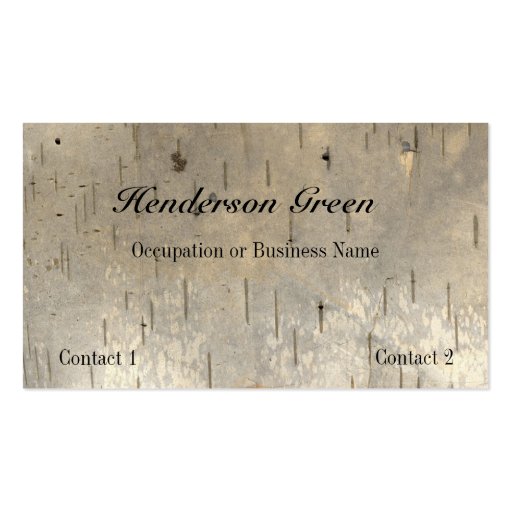 Birch Wood Print Business Card (front side)