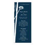Birchtree Birds Wedding Program Blue Card