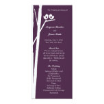 Birchtree Birds Wedding Program Purple Card