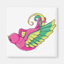 Bird 4 ~ Vintage Forties Tattoo Bird Art Refrigerator Magnets