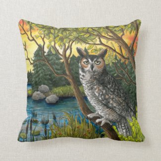 Bird 68 Owl Throw Pillow case