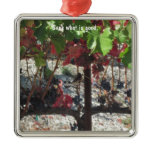 Bird among Grapes on Vine in Vineyard Christmas Tree Ornament