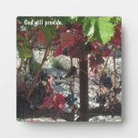 Bird among Grapes on Vine in Vineyard Display Plaque