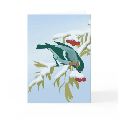 bird and berries greeting cards by TheChristmasBoutique