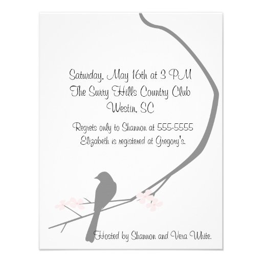 Bird and Blossom Invitation - Small