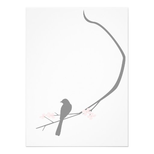 Bird and Blossom Large Invitation