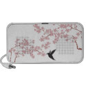 Bird and Blossoms Mini Portable Speaker doodle