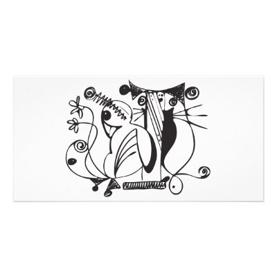 bird and cat photo card template by designtofit