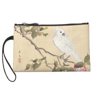 Bird and Flower Album, Cockatoo and Camellia Wristlet Clutch