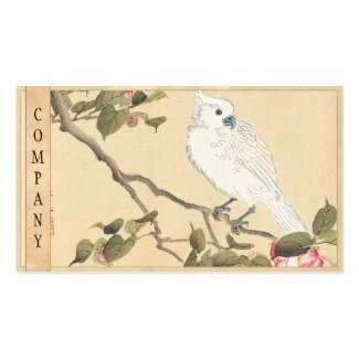 Bird and Flower Album, Cockatoo and Camellia Business Cards