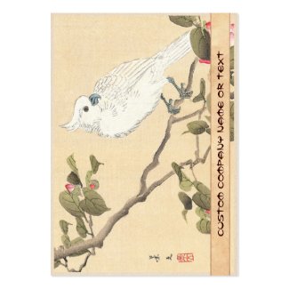 Bird and Flower Album, Cockatoo and Camellia Business Card Template