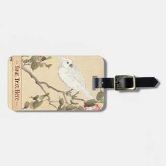 Bird and Flower Album, Cockatoo and Camellia Tag For Luggage
