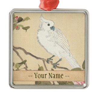 Bird and Flower Album, Cockatoo and Camellia Christmas Ornaments