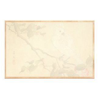 Bird and Flower Album, Cockatoo and Camellia Custom Stationery