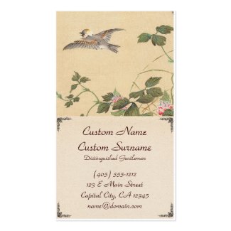 Bird and Flower Album, Japanese Tit and Arrowroot Business Card