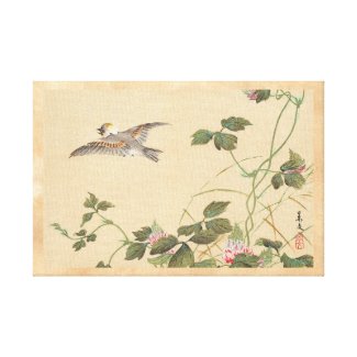 Bird and Flower Album, Japanese Tit and Arrowroot Canvas Prints