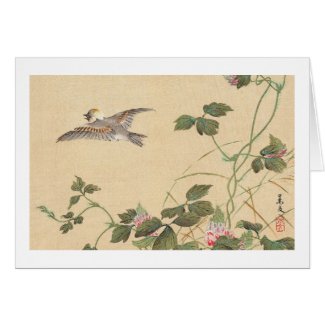 Bird and Flower Album, Japanese Tit and Arrowroot Greeting Cards