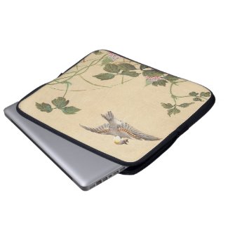 Bird and Flower Album, Japanese Tit and Arrowroot Laptop Computer Sleeves