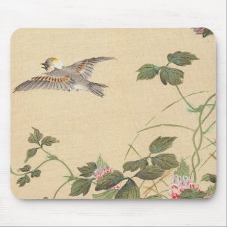 Bird and Flower Album, Japanese Tit and Arrowroot Mousepads