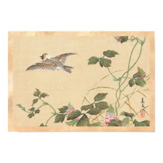 Bird and Flower Album, Japanese Tit and Arrowroot Print