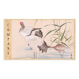 Bird and Flower Album, Wading Cranes vintage art Business Cards