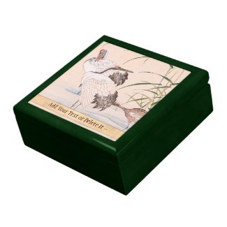 Bird and Flower Album, Wading Cranes vintage art Keepsake Box