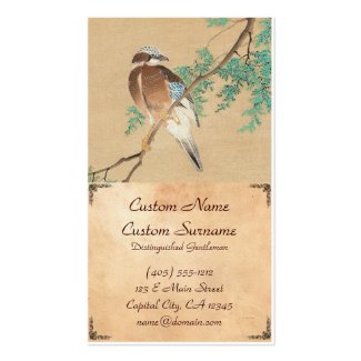 Bird and Flower, Eurasian Jay and Chinese Arborvit Business Card