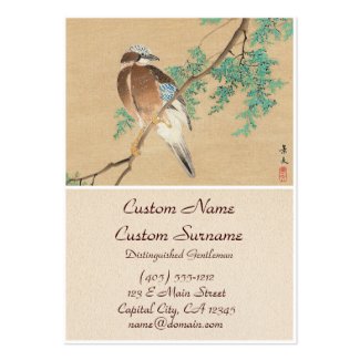 Bird and Flower, Eurasian Jay and Chinese Arborvit Business Cards