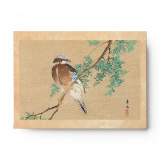 Bird and Flower, Eurasian Jay and Chinese Arborvit Envelope