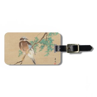 Bird and Flower, Eurasian Jay and Chinese Arborvit Bag Tag