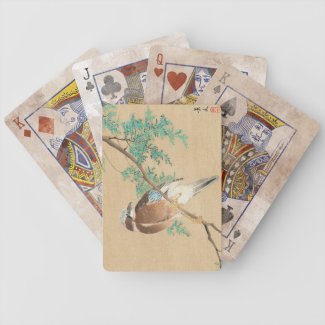 Bird and Flower, Eurasian Jay and Chinese Arborvit Card Decks