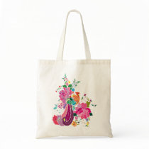 bird and flowers canvas bags