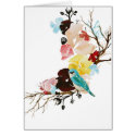 Bird and flowers Card by coconutpie Bird and flowers Card