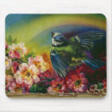 Bird and Flowers Postcard Mousepad