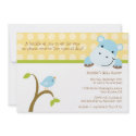 Bird and hippo polkadots baby shower invitation invitation