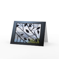 Bird and Lizard Silhouettes in Paradise Friendship Cards
